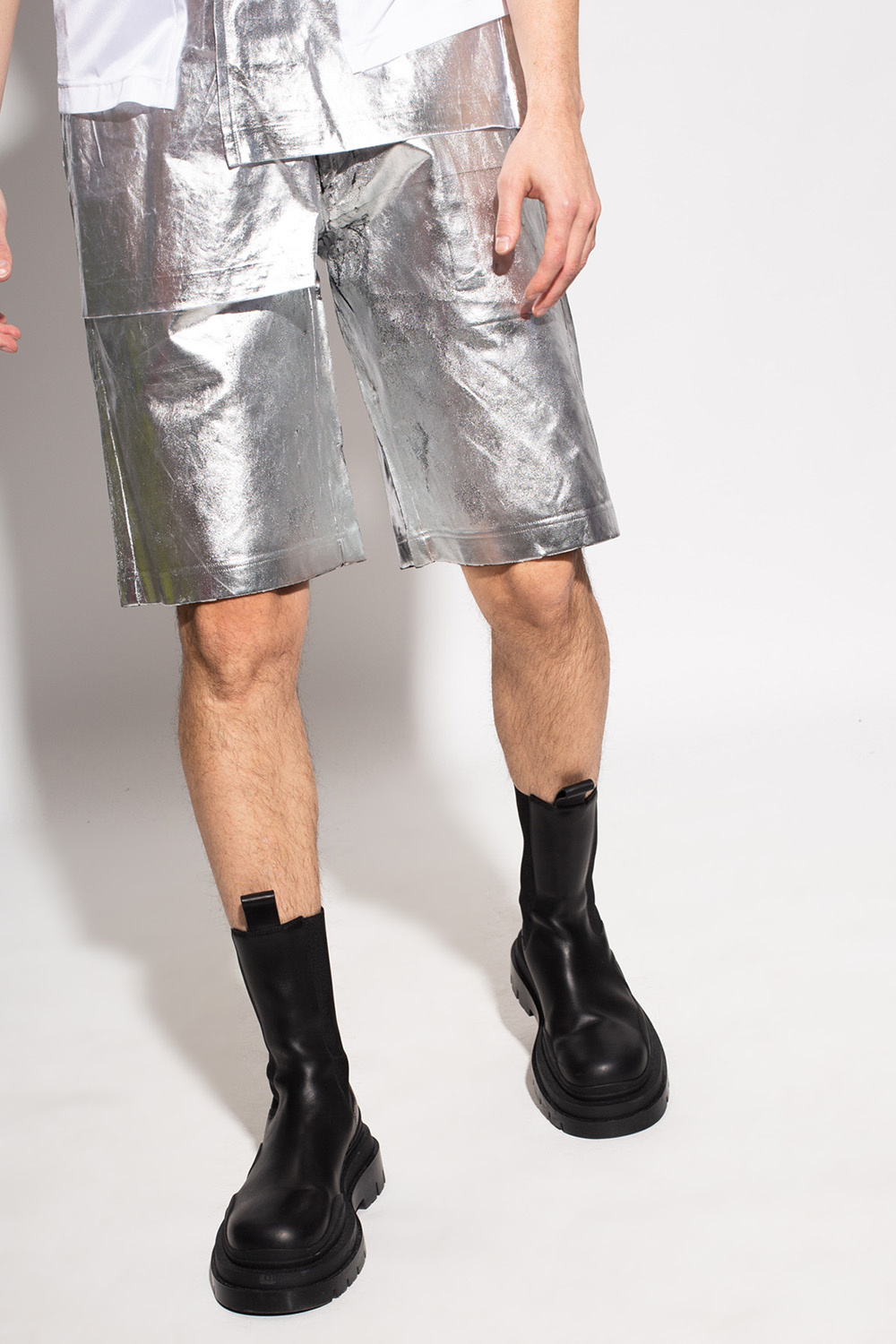 Silver Distressed shorts Comme des Garçons Homme Plus